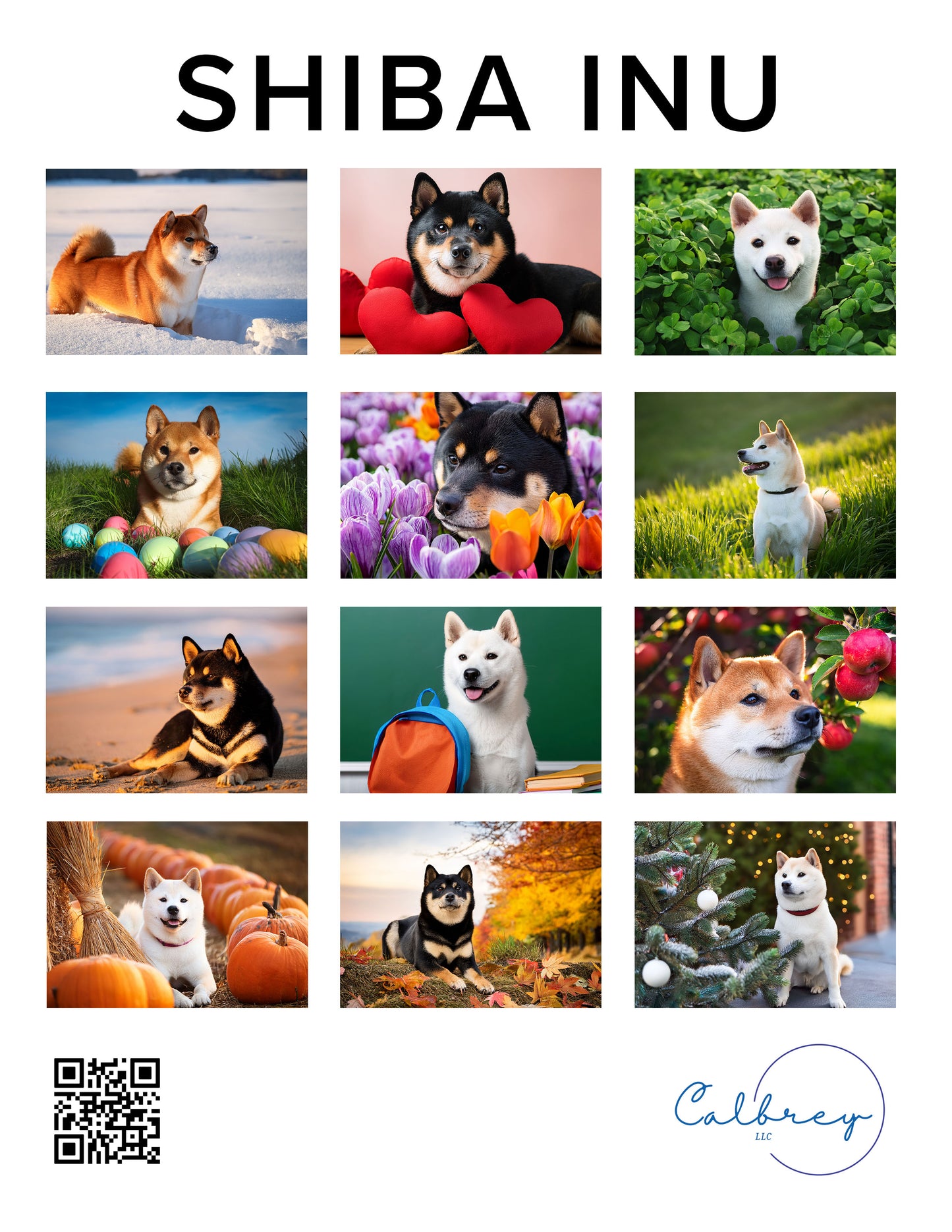 Shiba Inu Wall Calendar 2025