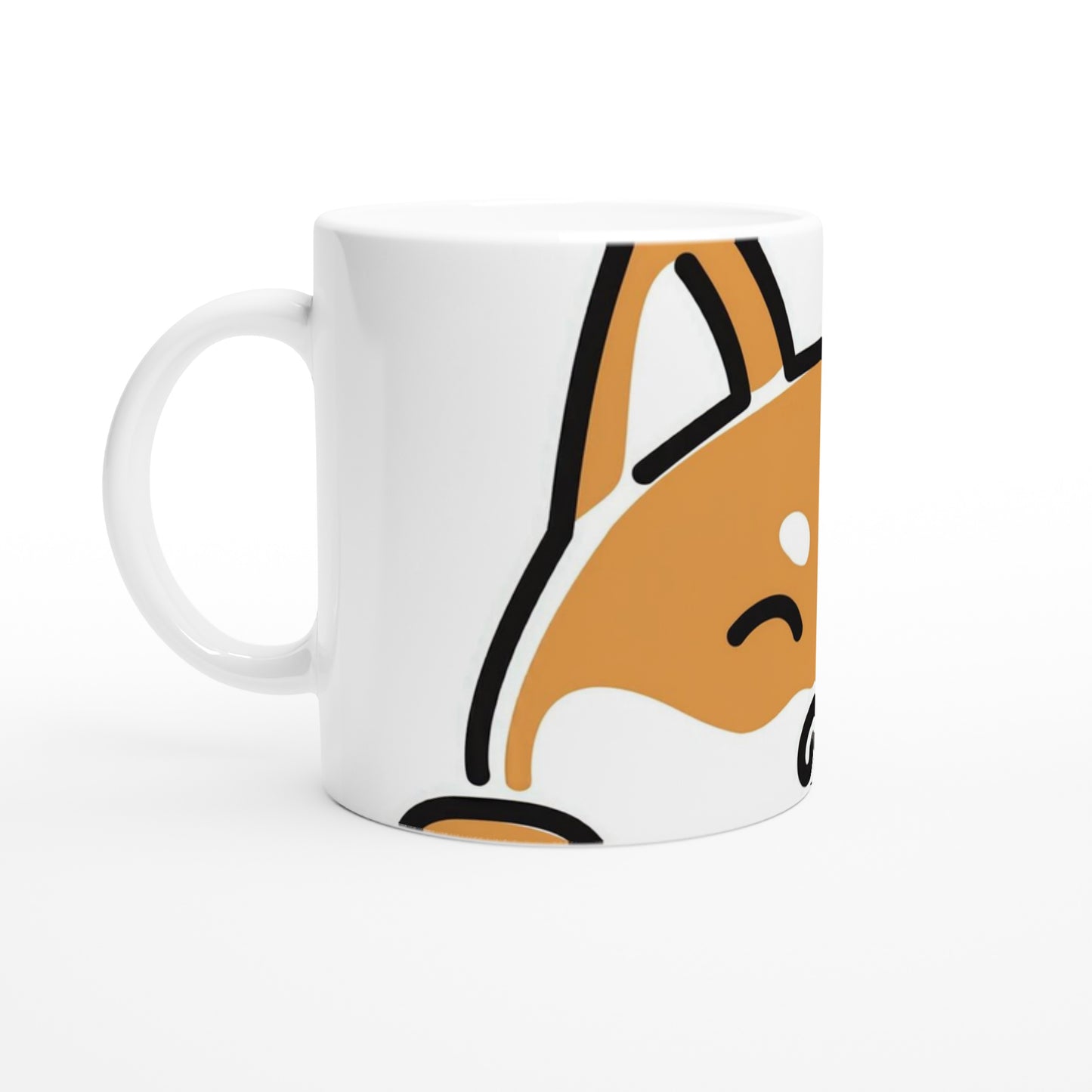 White 11oz Ceramic Mug - Shiba Inu Peek a Boo Mug