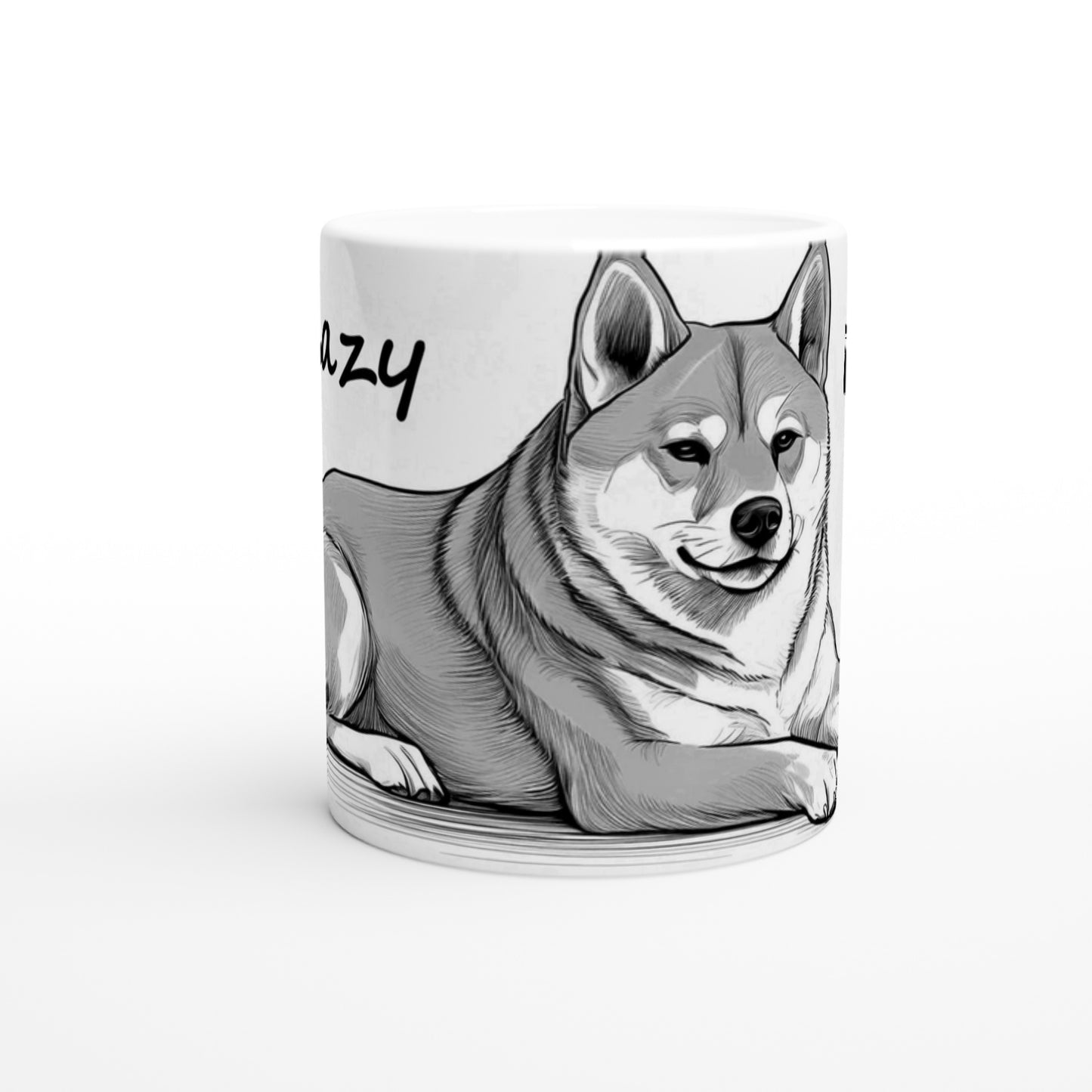 White 11oz Ceramic Mug - Shiba Inu Lazy Days