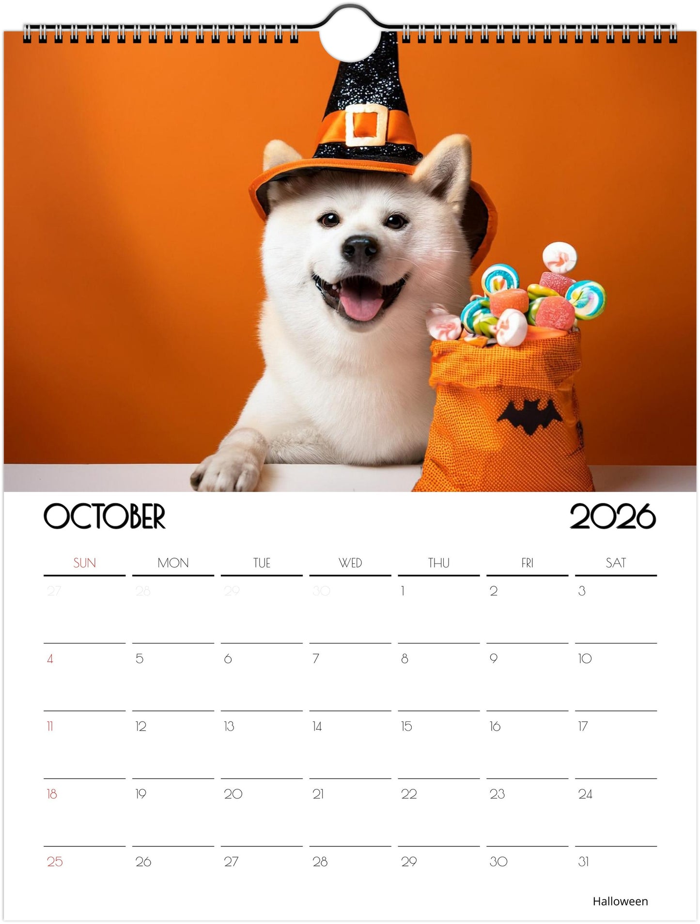 Loving Shiba Inu Calendar – 12 Months of Fun Designs & Eco-Friendly - 2026