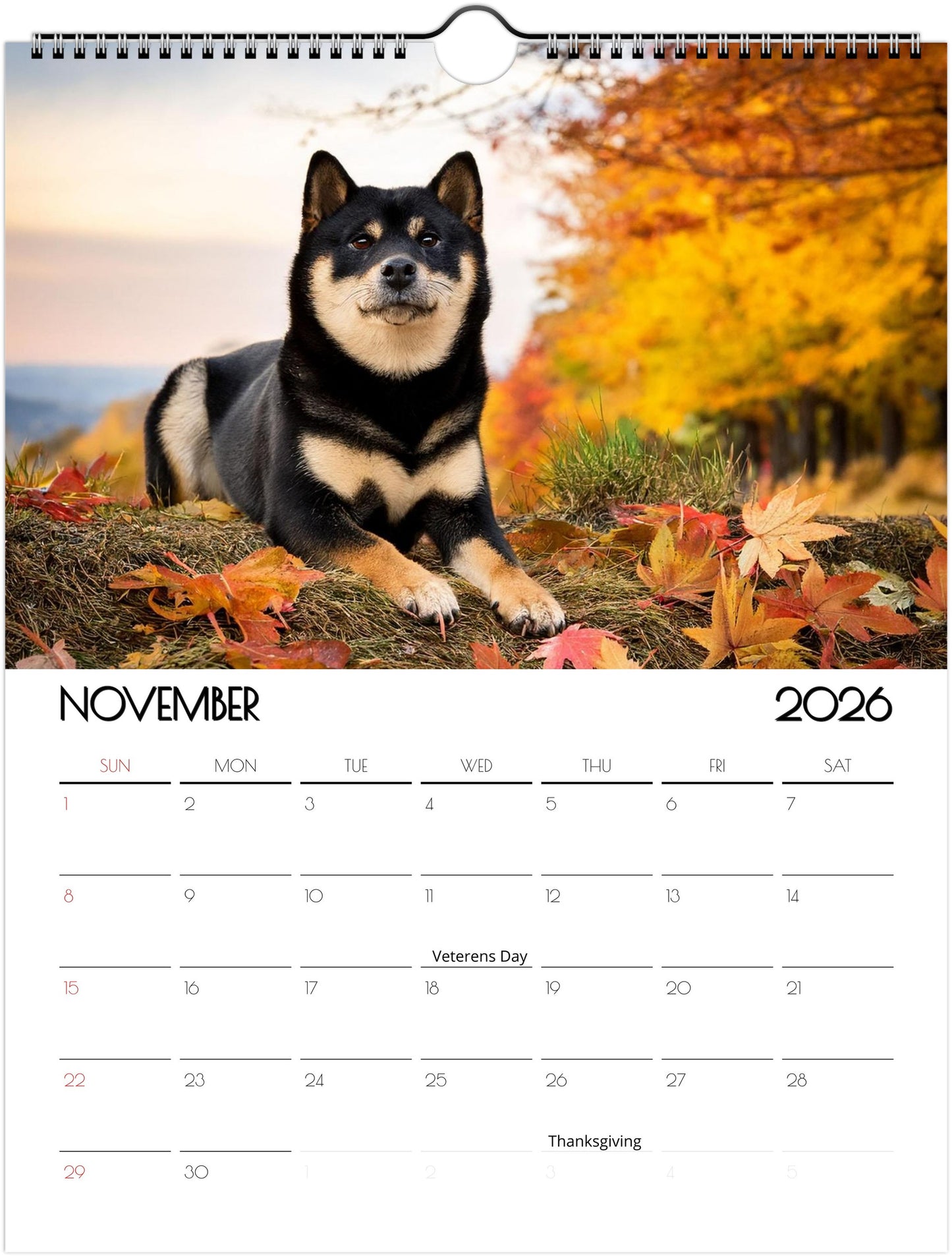 Adorbale Shiba Inu Calendar – Eco-Friendly Wall Art for Every Month - 2026