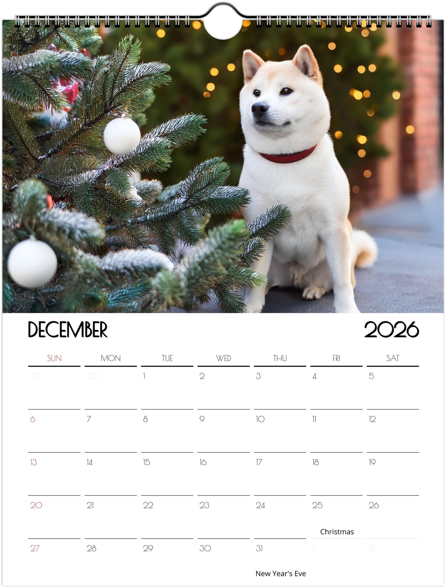 Adorbale Shiba Inu Calendar – Eco-Friendly Wall Art for Every Month - 2026