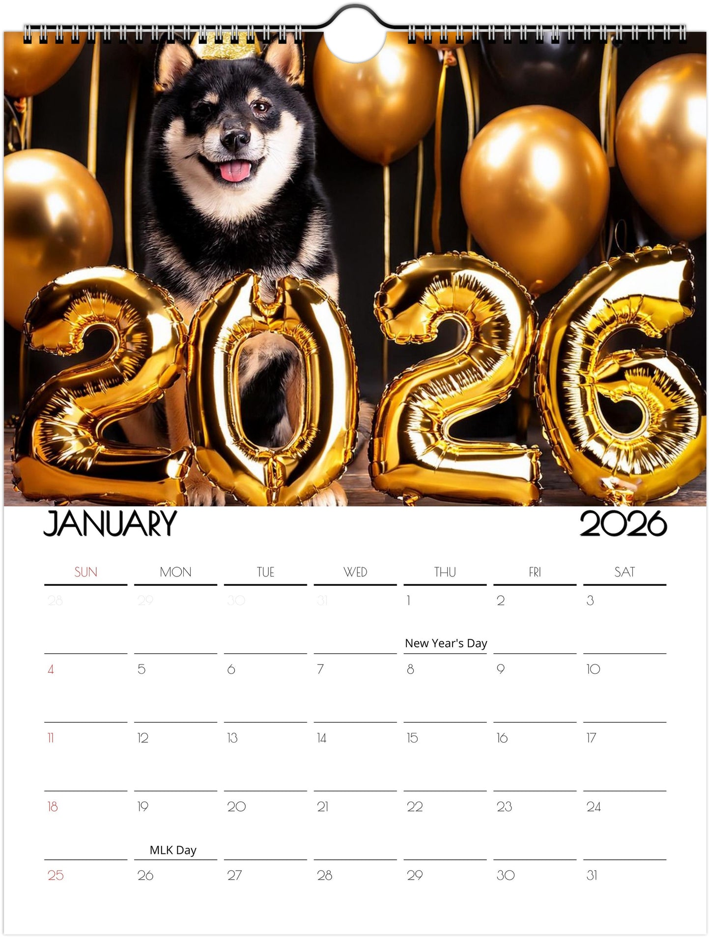 Loving Shiba Inu Calendar – 12 Months of Fun Designs & Eco-Friendly - 2026