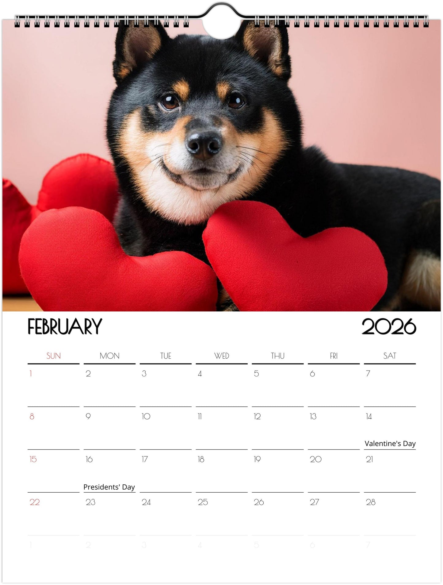 Adorbale Shiba Inu Calendar – Eco-Friendly Wall Art for Every Month - 2026
