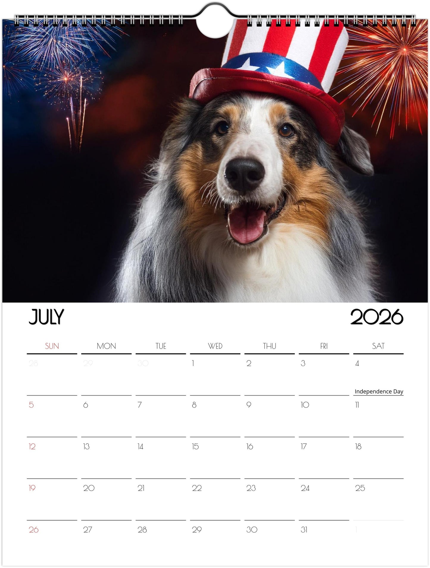 Fun Border Collie Calendar – 12 Months of Joyful Designs - 2026
