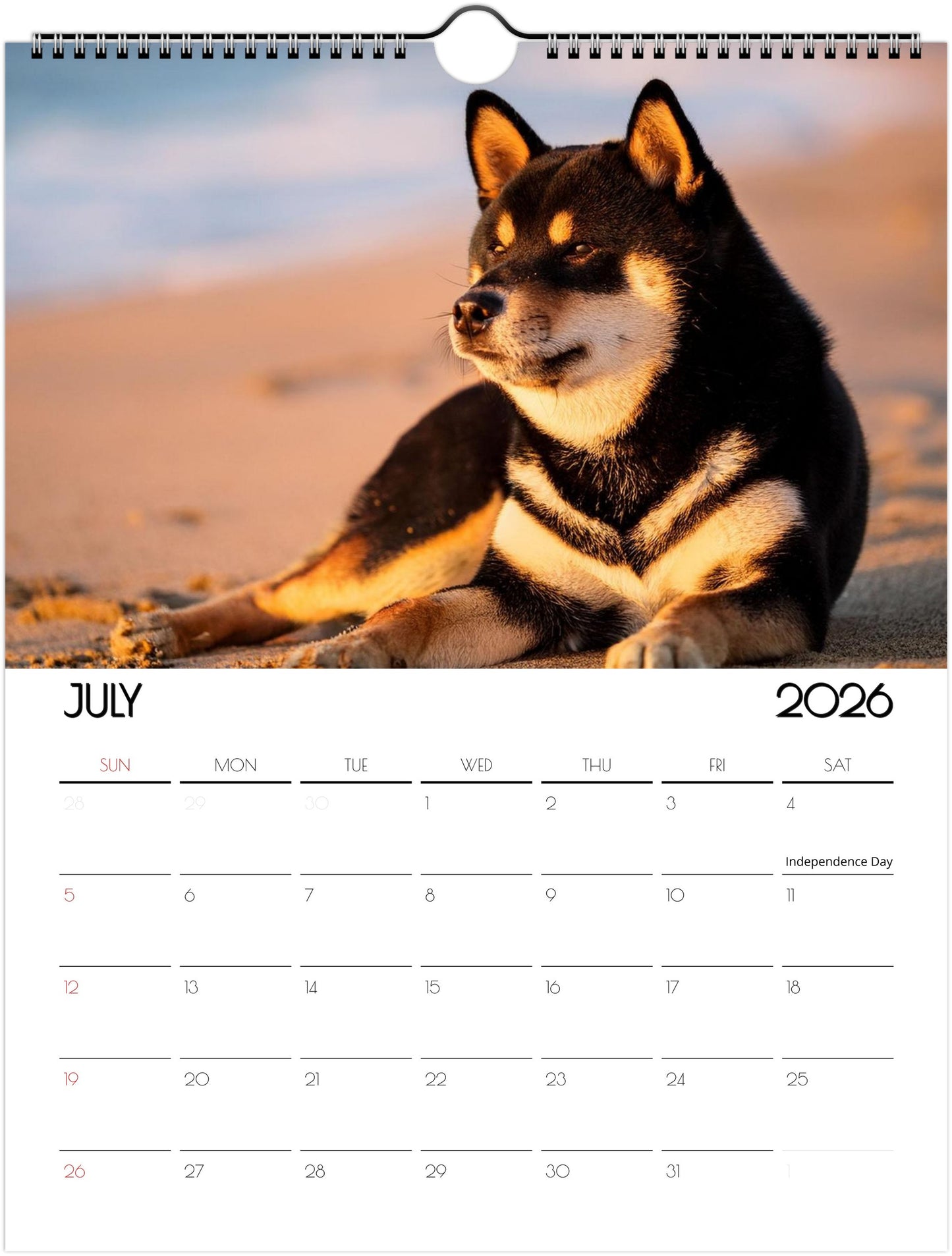 Adorbale Shiba Inu Calendar – Eco-Friendly Wall Art for Every Month - 2026
