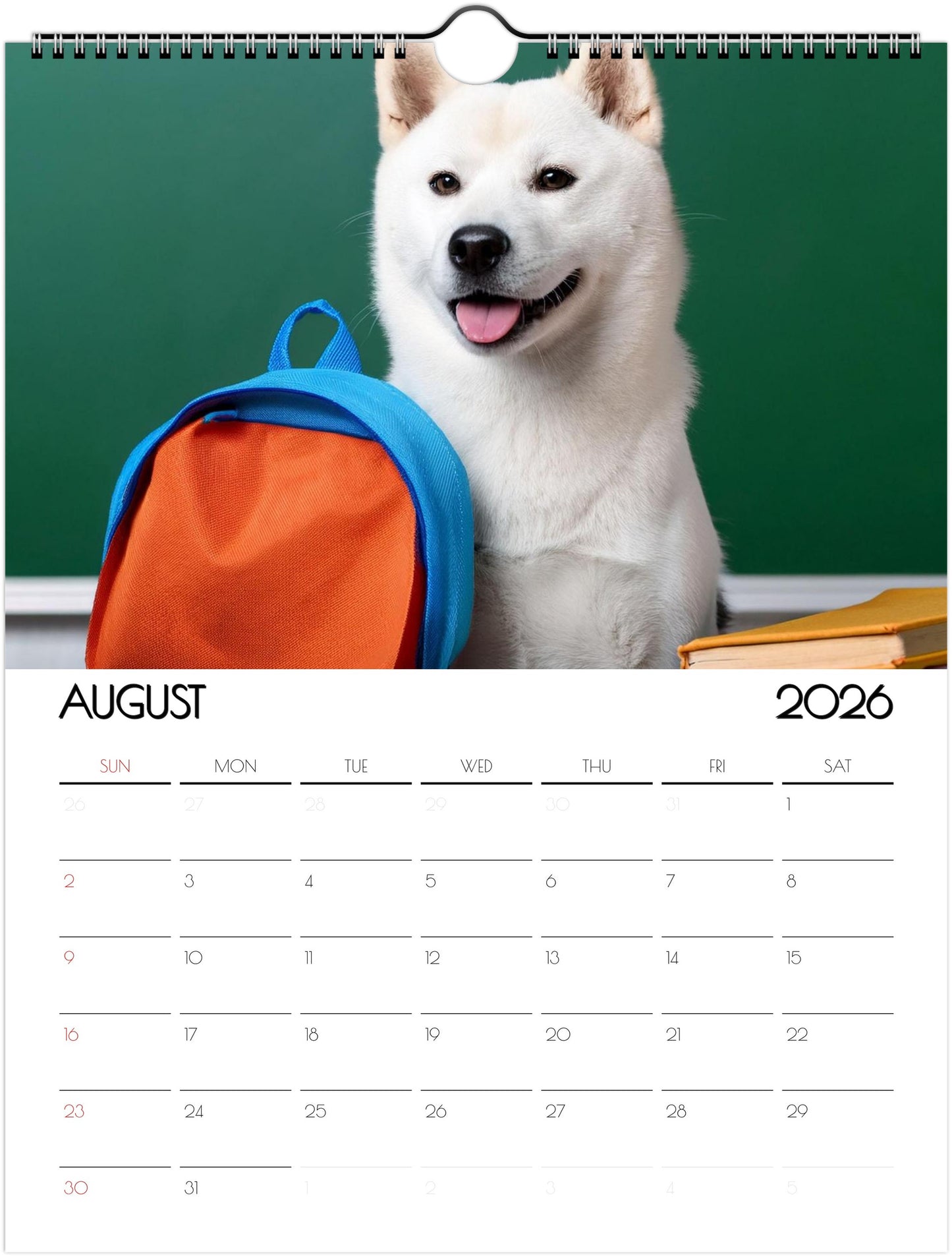 Adorbale Shiba Inu Calendar – Eco-Friendly Wall Art for Every Month - 2026