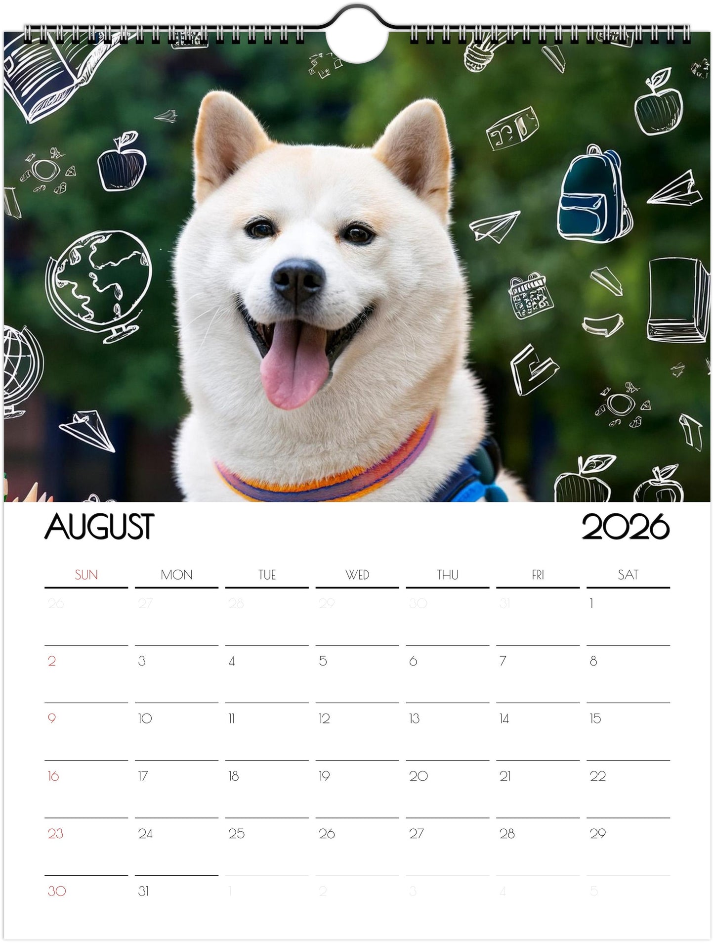 Loving Shiba Inu Calendar – 12 Months of Fun Designs & Eco-Friendly - 2026