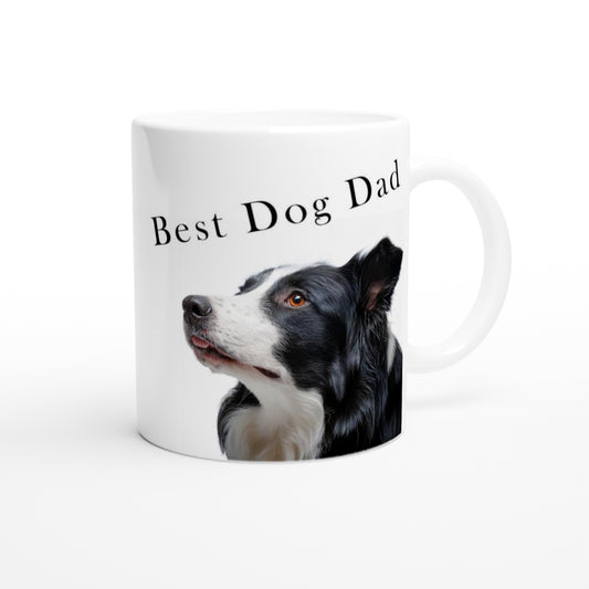 Best Dog Dad Mug – Adorable Border Collie Design, Dishwasher & Microwave Safe Ceramic