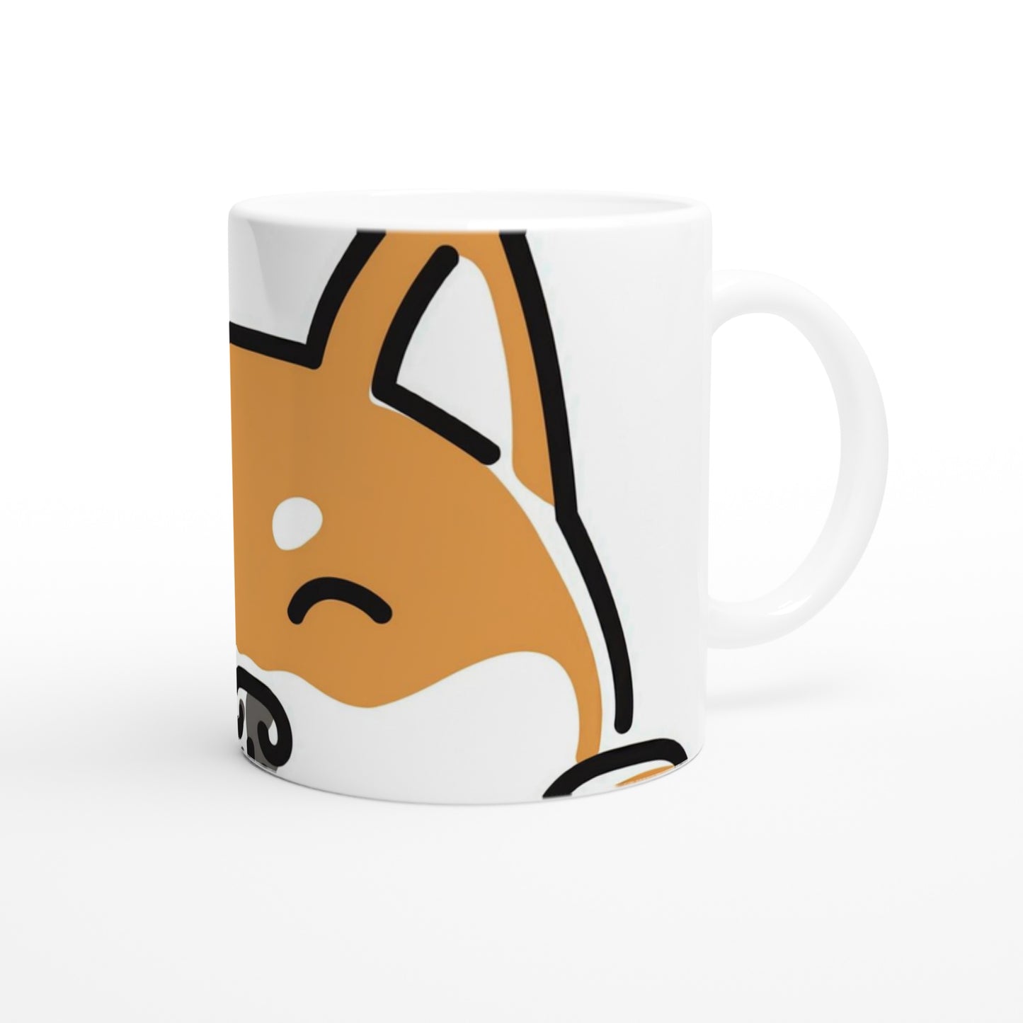 White 11oz Ceramic Mug - Shiba Inu Peek a Boo Mug