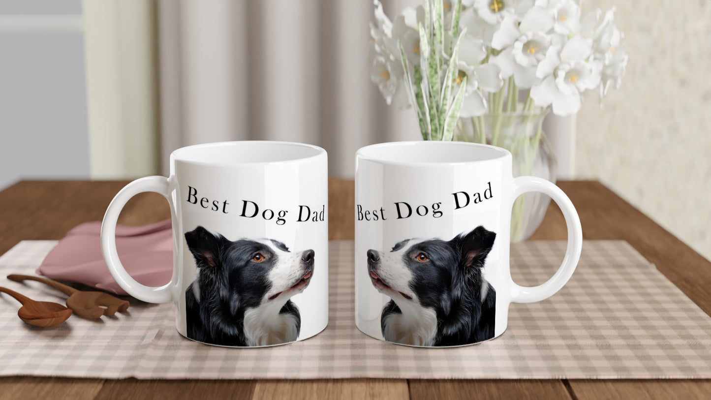 Best Dog Dad Mug – Adorable Border Collie Design, Dishwasher & Microwave Safe Ceramic