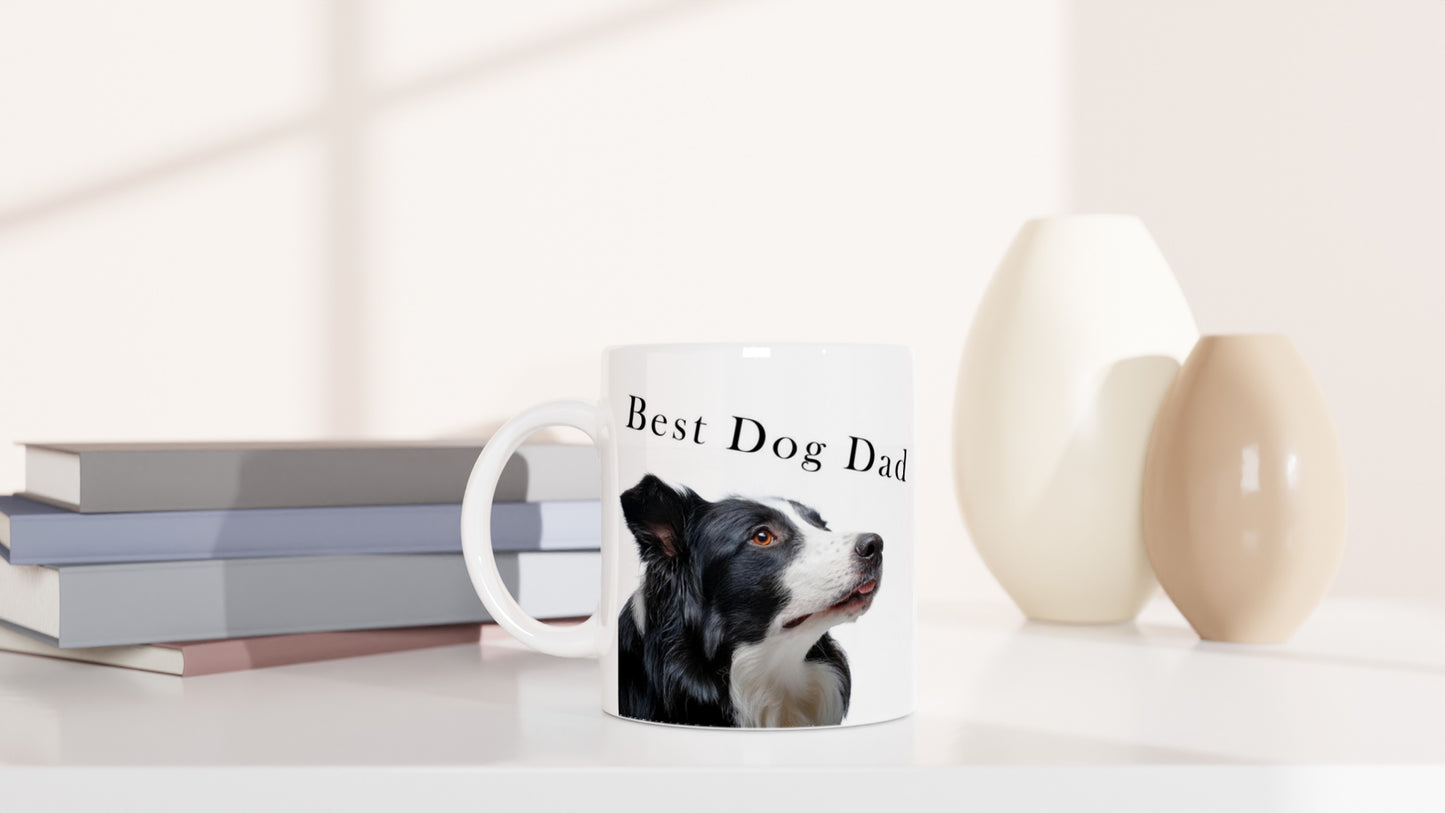 Best Dog Dad Mug – Adorable Border Collie Design, Dishwasher & Microwave Safe Ceramic