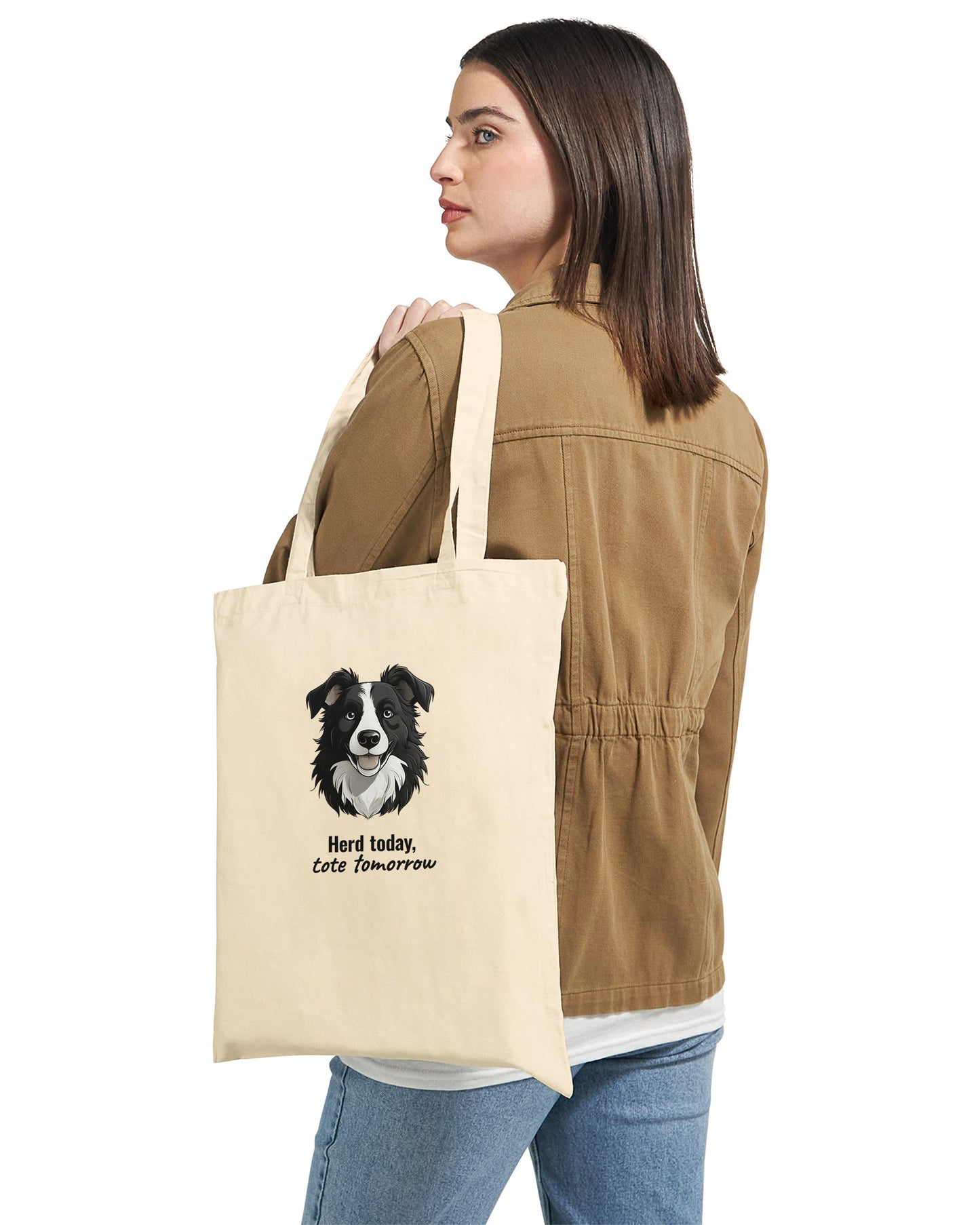 Herding Border Collie Reusable Tote Bag – Eco-Friendly, Large Capacity, Unique Design