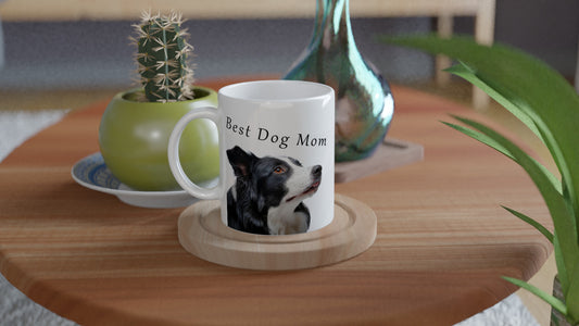 Best Dog Mom Mug – Adorable Border Collie Design, Dishwasher & Microwave Safe Ceramic